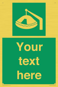 Custom sign Safe condition Davit-launched liferaft